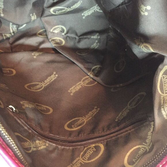 AmeriLeather Flower Patchwork Colorful Design Shoulder Bag Adjustable Strap - Picture 9 of 10